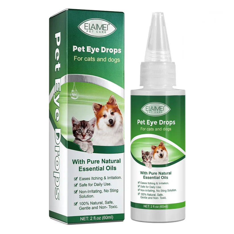 Flesje oogdruppel voor katten en honden – 60ml vloeibare oogverzorging